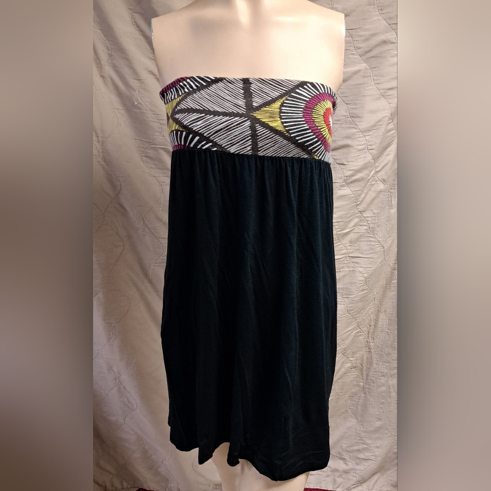Fighting Eel Hawai'I-Kate Dress Short, Black w/Rona Bennett artwork Bandeau Top